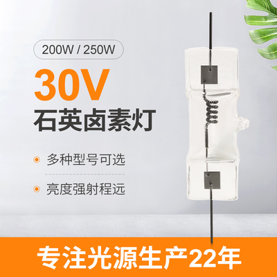 30V 200W หลอดฮาโลเจนขนาดเล็ก แสดงผล หลอดไฟออปติก 250W หลอดฮาโลเจนควอตซ์
