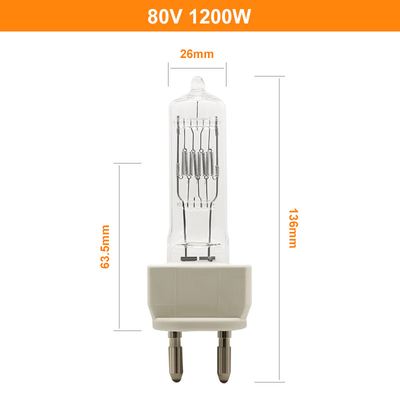 80V 1200W 230v 1000w หลอดฮาโลเจน G22 หลอดฮาโลเจนสองขา