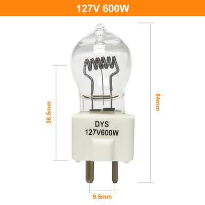 127V 600w หลอดฮาโลเจน Gy9.5 ฟิล์มหลอดไฟ เครื่องฉาย บอลแสงเวที DYV BHC Dys Lamp