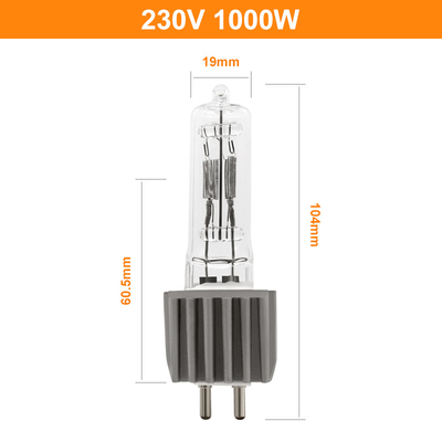 230V 1000W G9.5 ควอตซ์ทังสเตนหลอดฮาโลเจน Stage Studio เข้ากันได้กับ OSRAM FEP