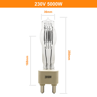 230V 5000W G38 ​​สตูดิโอควอตซ์หลอดไฟ เรือ หลอดฮาโลเจน 180 มม. 125000lm