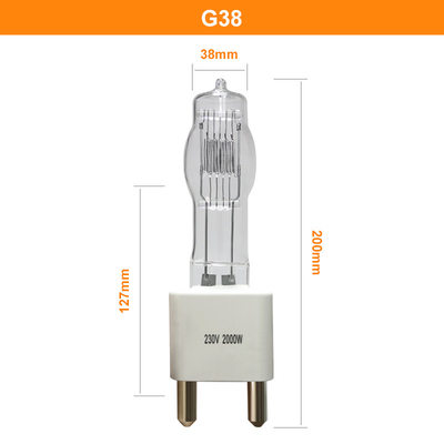 หลอดฮาโลเจนไฟฟ้าแรงสูง 230v หลอดไฟ 2000 วัตต์ G38 Single Ended