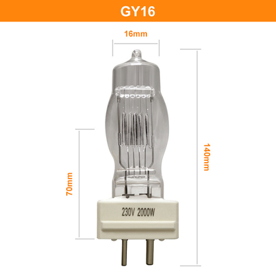 230v 2000w GY16 หลอดฮาโลเจน Searchlight 400h 3200K หลอดไฟควอตซ์