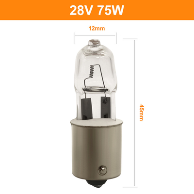 28V รถไฟรถไฟหัวรถจักรควอตซ์ไฟหน้าฮาโลเจนหลอดไฟ 75W Bayonet Base