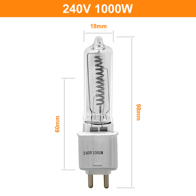G9.5 240V 1000w ทังสเตนฮาโลเจนโคมไฟขั้นตอนเดียวสิ้นสุดและโคมไฟสตูดิโอ