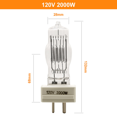 GY16 2000W 120v หลอดฮาโลเจนหลอดไฟค้นหาทางทะเล CE Approved