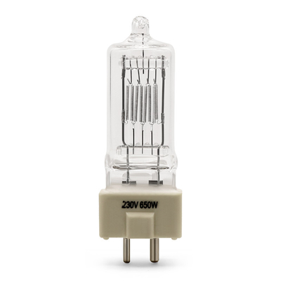 230V 650W GX9.5 หลอดไฟฮาโลเจนดิสเพลย์ออปติก Stage Theatrical 3400K 300H 20000 Lumens