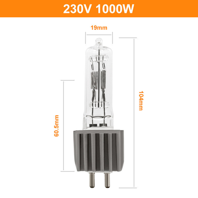 G9.5 โคมไฟหลอดฮาโลเจน 2 ขา 230V 1000W Studio Single Ended 250h