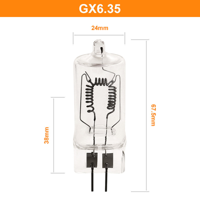 230V 1000W GX6.35 หลอดไฟ เครื่องฉาย หลอดไฟรูปถ่าย 3300k 15h 67.5mm Entertainment