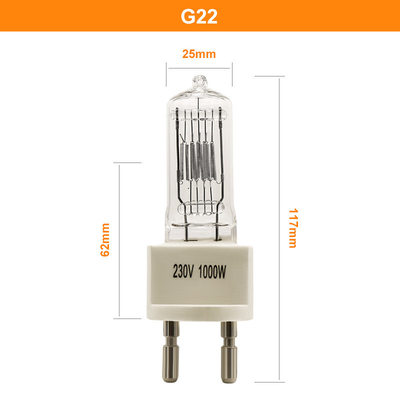 หลอดไฟออปติกดิสเพลย์ฮาโลเจนแบบปลายเดี่ยว 3200k 230V 1000 วัตต์ G9.5