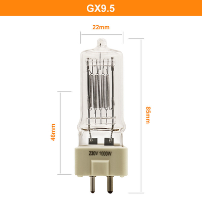 230V 1000W GX9.5 หลอดไฟฮาโลเจนควอตซ์ที่เข้ากันได้ Sylvania Photo Optic Lamp