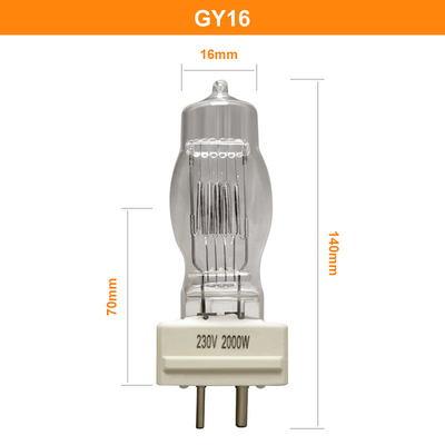GY16 2000w เดี่ยวสิ้นสุดหลอดฮาโลเจน 230v สำหรับ Osram 64788 CP/72 FTM