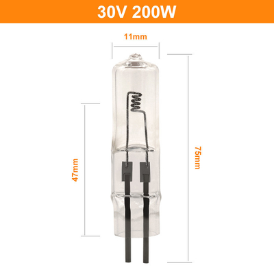 30V 200W ฮาโลเจน แสดงผล หลอดไฟออปติกหลอดฮาโลเจนสองพินลูกปัดขนาดเล็กประเภทแทรก