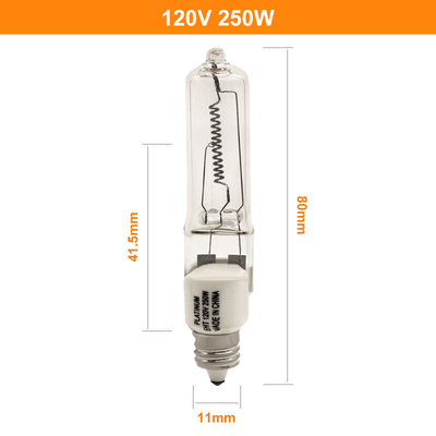 หลอดฮาโลเจนปลายเดี่ยว 120V 250W Jd E11 มินิเชิงเทียนเครื่องดนตรีโคมไฟ