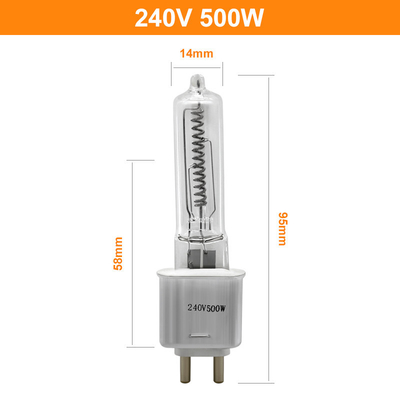 T4 500w โคมไฟควอตซ์ Lumens สูง G9.5 หลอดความร้อนอินฟราเรดฮาโลเจน 240v