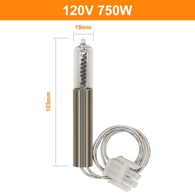 หลอดฮาโลเจนทังสเตนควอตซ์ 120V 750w G9.5 หลอดควอตซ์ Jacketed Infrared
