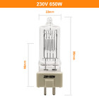 230V 650W ไฟถ่ายภาพวิดีโอฟิล์มและไฟเวทีโทรทัศน์ทังสเตนฮาโลเจนแสงอุ่น