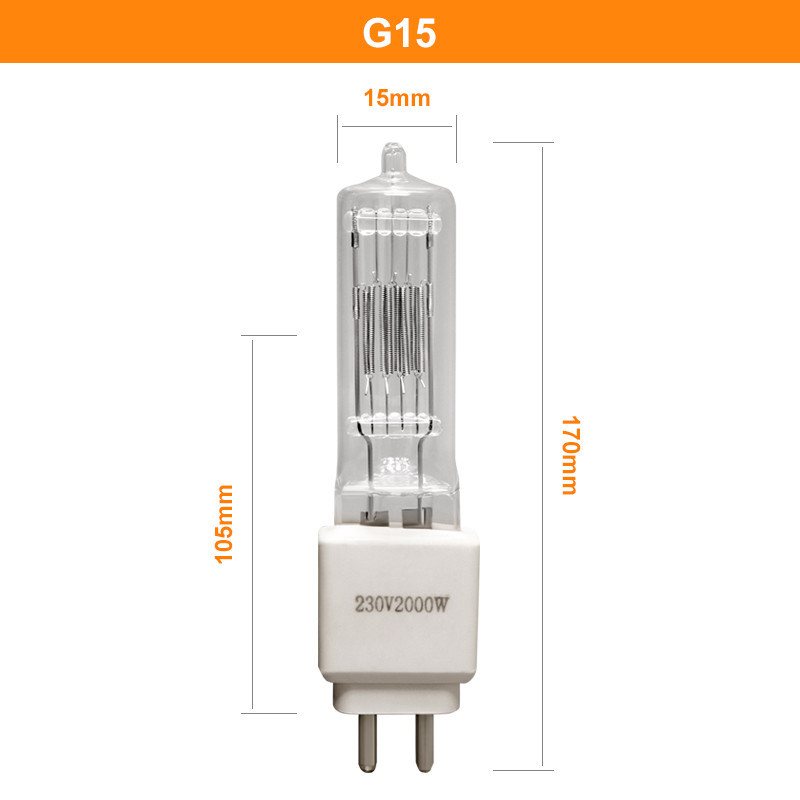 หลอดฮาโลเจน Bi Pin 2000w 230v 50000 Lumen G15