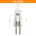 24V 250W แรงดันต่ำหลอดฮาโลเจนลูกปัดโคมไฟคริสตัลพินหลอดไฟเครื่องฉายเครื่องมือเครื่องผ่าตัดหลอดไฟฮาโลเจนแบบไม่มีเงา