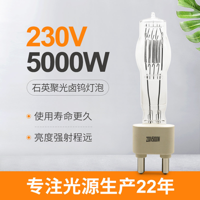 230V 5000W G38 ​​เวทีควอตซ์โคมไฟหลอดไฟสตูดิโอบันเทิงงานแต่งงานBar